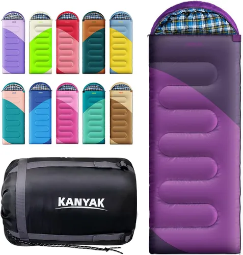 Miniatura 7 de Saco de dormir de campamento, sacos de dormir de 32 ℉ para adultos, niños, adolescentes, clima frío, cálido saco de dormir de invierno para 3-4