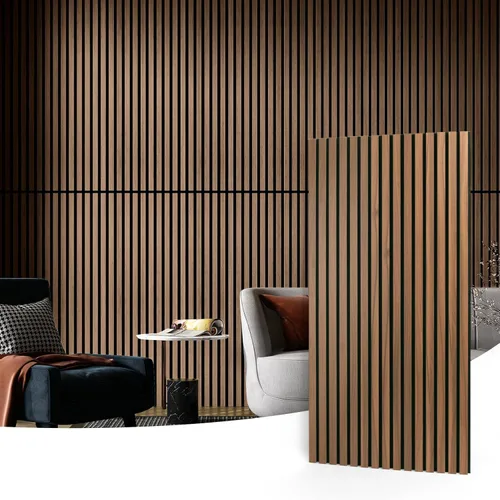 Miniatura 22 de Art3d 2 Paneles Acústicos de Listones de Madera para Pared y Techo - Panel 3D Ranurado de Absorción de Sonido con Acabado de Madera - Plata Plateado