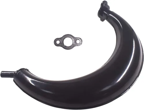 HGC Silenciador de media luna de 1.575 in Silenciador de escape negro para 49cc 60cc 66cc 80cc motor motor de 2 tiempos bicicleta motorizada