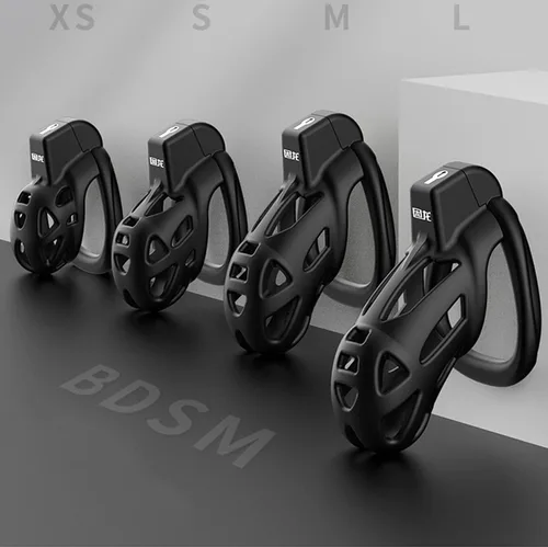 Miniatura 6 de Dispositivo de castidad para hombres con 3 anillos para hombres, 4 tamaños diferentes de dispositivo de jaula de castidad masculina con llave