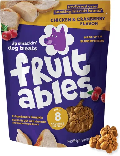 Miniatura 27 de Fruitables Golosinas horneadas para perros, golosinas saludables de calabaza para perros, bajas en calorías y deliciosas, sin trigo, maíz o soja