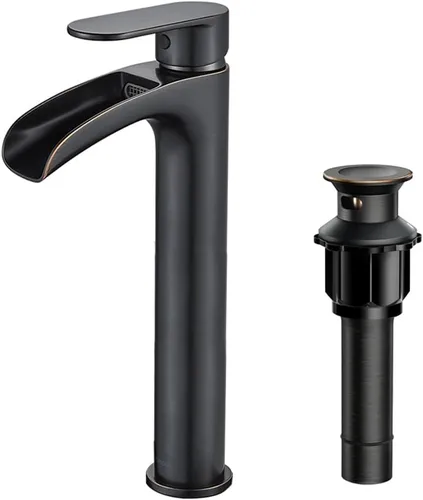 Miniatura 8 de FORIOUS Grifo de baño de bronce aceitado con un solo agujero, grifo de lavabo de baño de una sola manija de 1 o 3 agujeros con drenaje desplegable