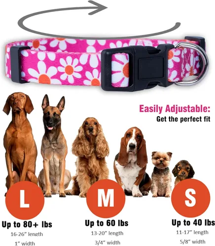 Miniatura 3 de Native Pup Collar de flores para perro, ajustable, pequeño, mediano y grande, linda chica para verano, primavera, bonito accesorio esencial