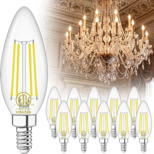 Miniatura 9 de winshine E12 Candelabra LED Bulbs Dimmable 2700K Warm White 60W Equivalent, Energy Efficient 4W, Type B Light Bulb for Chandelier, C35 Ceiling Fan