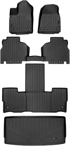 Miniatura 19 de SMARTLINER Juego de alfombrillas de 3 filas de ajuste personalizado para todo tipo de clima, compatible con Jeep Wagoneer 2022-2025