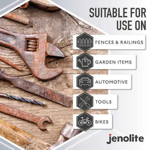 Miniatura 4 de JENOLITE Removedor de óxido original líquido - Tratamiento de óxido de resistencia industrial - Elimina el óxido hasta el metal desnudo - 1.32