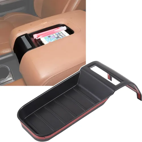 Miniatura 10 de Caja de reposabrazos para consola central de automóvil, cubierta de ranura para Toyot@a Tundra 2014-2021, bandeja organizadora de consola