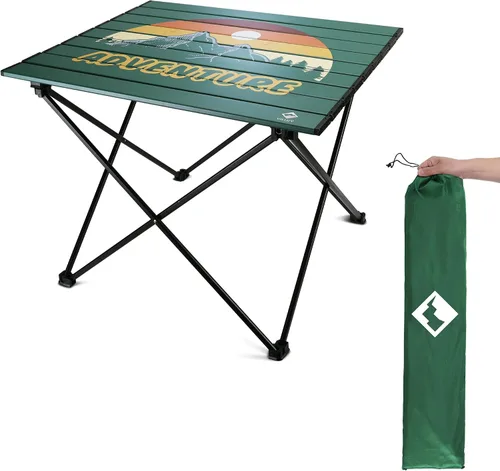 Miniatura 15 de VILLEY - Mesa auxiliar de aluminio portátil, ultraligera y plegable con bolsa de transporte, para acampar, cocinar al aire libre, picnic