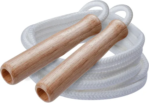 Miniatura 2 de Champion Sports Wood Handle Jump Ropes – Durable Nylon or Leather Bearings - Skipping Rope, Fitness, Cardio Training, Agility, and Exercise Workouts