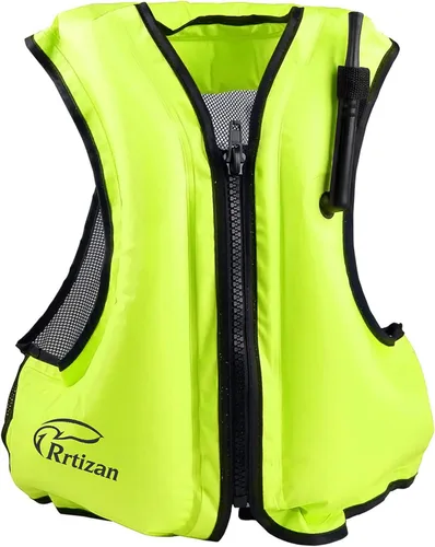 Miniatura 8 de Rrtizan Inflatable Snorkel Vest for Adult, Travel Snorkeling Vest for Swimming, Snorkeling, Paddleboarding, Swim Vest Adult Suitable for 90-220lbs