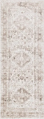 Miniatura 12 de Hauteloom Nelsonville - Alfombra tradicional bohemia para sala de estar, dormitorio, color gris, blanco, 6 pies 7 pulgadas x 9 pies