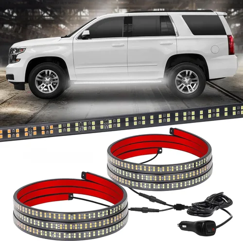 Miniatura 17 de XRIDONSEN 2 tiras de luces estroboscópicas ámbar de 60 pulgadas, 720 luces LED para estribo, luces intermitentes de advertencia de peligro
