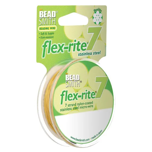 Miniatura 48 de The Beadsmith Flex-Rite - Alambre de acero inoxidable recubierto de nailon de 7 hebras, 0.007 pulgadas de diámetro, transparente, carrete de 30