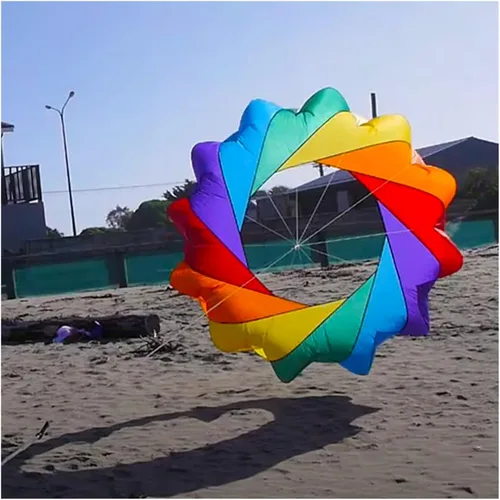 Miniatura 4 de 6.6 ft serpiente Spinning Windsock anillo línea de cometa lavandería inflable show cometa para festival de cometas mejor 30D Ripstop nailon con bolsa