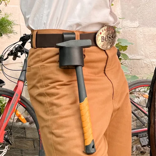 Miniatura 5 de Hulara Handmade Genuine Leather Axe Holster with Belt Loop Hammer Holder for Tool Belt Hammer Holster Axe Hatchet Sheath Viking Axe Small Hammer
