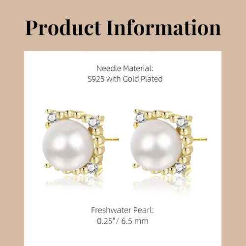 Miniatura 11 de Aretes de perlas para mujer, perlas redondas blancas, aretes de oro envueltos de alambre, joyería hecha a mano para mamá, amante y ella