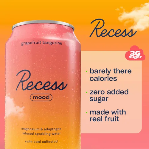 Miniatura 23 de Recess Mood - Bebida calmante con suplemento de magnesio, 12 onzas (Vainilla Naranja, paquete de 12)