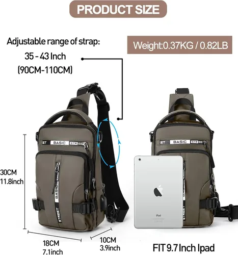 Miniatura 28 de Mochila cruzada pequeña negra para hombre y mujer, H-Negro, S, Moda