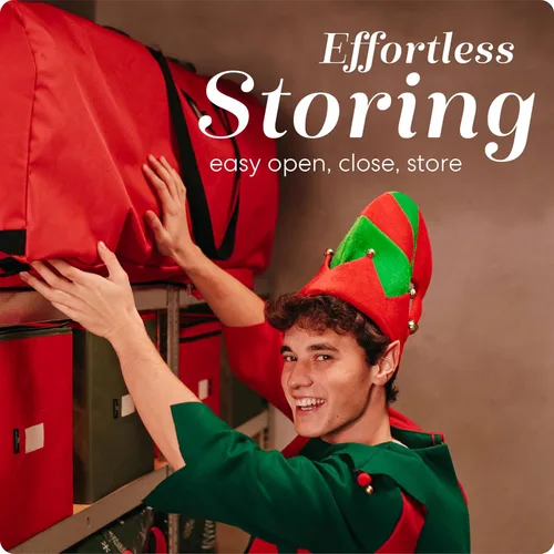 Miniatura 6 de Handy Laundry, Bolsa de almacenamiento para árbol rodante - Almacenamiento para árbol de Navidad artificial de 9 pies. Bolsa con cremallera, asas