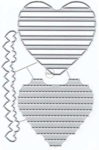 Miniatura 25 de DzIxY Troqueles de corte de metal en forma de corazón simples para kit de fabricación de tarjetas, juegos de troqueles de papel en relieve, 7
