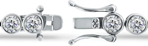 Miniatura 2 de Pulsera de tenis de plata de ley 925 con circonita cúbica de 0.157 in de corte redondo en bisel de 7.5 in