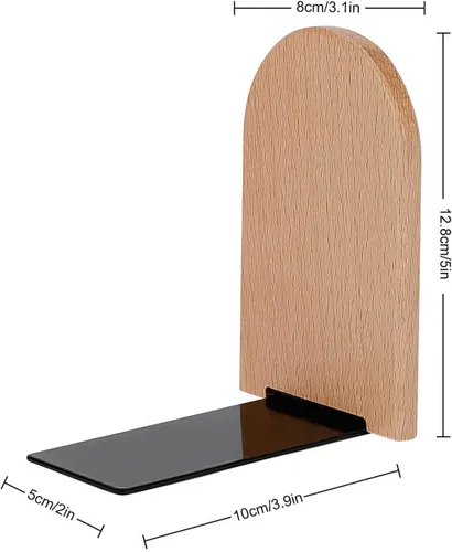 Miniatura 4 de Sujetalibros decorativos de madera para estantes, habitación de los niños, oficina en casa, tapa de libro para revistas, libros, DVD, 1 par/2 piezas