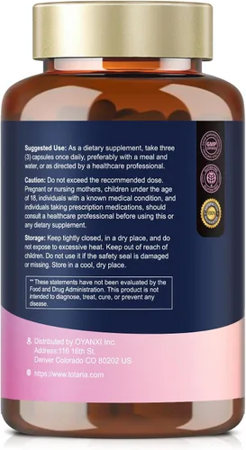 Miniatura 2 de Totaria Suplemento de inositol para mujeres con vitamina D3, folato, proporción 40:1 mio-inositol y complejo D-quiro inositol, cápsulas de inositol