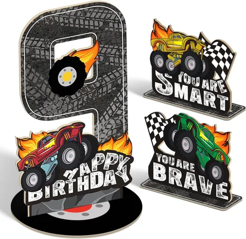 Miniatura 51 de Juego de 3 piezas de dinosaurios con signo de número de 2º cumpleaños, decoración de mesa de dinosaurios para niños y niños de 2º cumpleaños