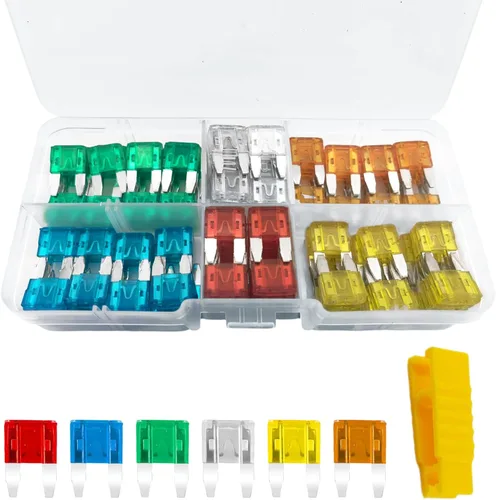 Kit surtido de fusibles estándar de 120 piezas, 5A, 10A, 15A, 20A, 25A, 30A, fusibles de inserción pequeños y coloridos para automóvil, barco,