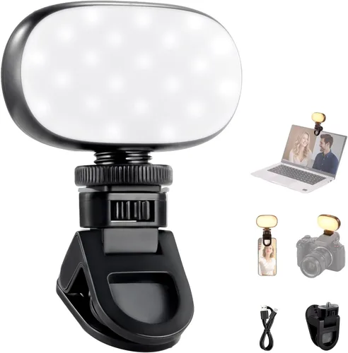 Miniatura 11 de NEEWER Basics NL-60AI - Luz para selfie para teléfono con clip frontal y trasero, 60 LED 2000 mAh recargable CRI95+, 3 modos, iluminación de relleno
