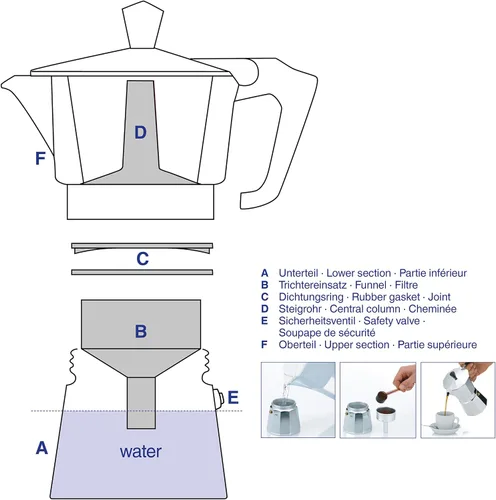 Miniatura 4 de Kela "Italia Espresso Maker, Aluminio, Plata, 5.1 fl oz
