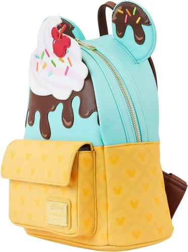 Miniatura 5 de Loungefly Disney Mickey y Minnie Mouse Sweets Ice Cream - Bolso de hombro con doble correa para mujer