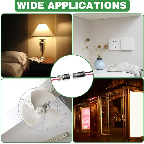 Miniatura 6 de 20 piezas conectores enchufables de doble cable, conectores de tira de luz LED, 2 pines, conectores de tira de luces LED, conector de cable de bajo