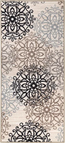 Miniatura 13 de SUPERIOR – Alfombra de área contemporánea de la colección Leigh - Alfombra moderna de 5/16 de pulgada (8 mm) de pelo con diseño de medallón floral