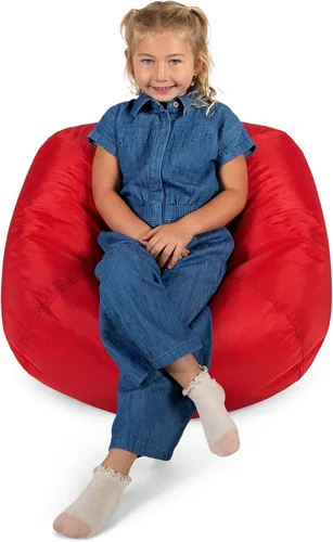 Miniatura 27 de Big Joe Silla Puf Clásica para Dormitorio de Niños y Rincón de Lectura, Azul Marino Fácil de Limpiar, Mezcla Duradera de Nylon y Poliéster, 2 Pies