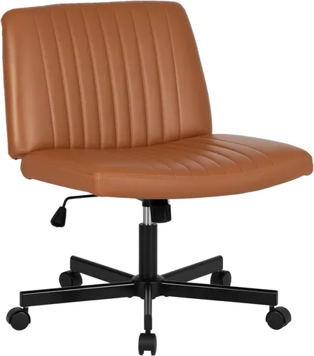 Miniatura 18 de PayLessHere Silla cruzada Rosa Silla de escritorio ancha y sin brazos sin ruedas Giratorio 360, altura ajustable y base de metal estable