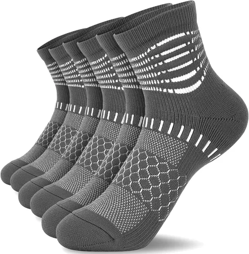 Miniatura 13 de IRAMY Calcetines de compresión de tobillo Coolmax para mujeres y hombres, calcetines que absorben la humedad, alivio de la fascitis plantar, 3/5