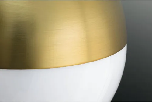 Miniatura 5 de Globe LED Collection - Lámpara colgante moderna de cristal ópalo de mediados de siglo, bronce cepillado