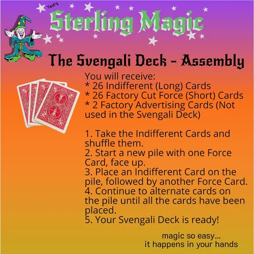 Miniatura 2 de Ted's Sterling Magic Bicicleta Svengali Deck Trick en la parte trasera roja, traje de espadas, elige tu carta de fuerza (cuatro)