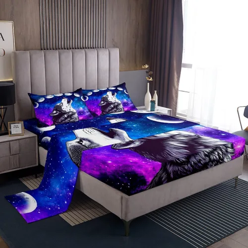 Miniatura 54 de Erosebridal Juego de sábanas 3D de mundo submarino con diseño de peces de playa, azul mar, tamaño individual, sábana bajera ajustable con diseño