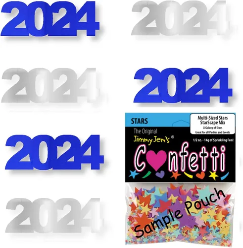 Miniatura 16 de Confetti Year 2024 Negro, Azul Royal Combo - 2 bolsas de media onza (1 oz)