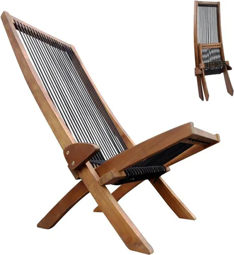 Sillas plegables de madera plegable para patio, silla plegable de madera maciza de acacia, fácil montaje, sillas para fogata para interiores y Silla