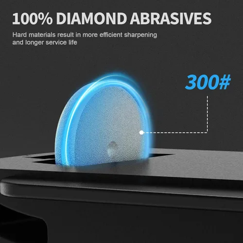 Afilador de cuchillos eléctrico, afilador de cuchillos de cocina recargable profesional con abrasivos de diamante y guías de ángulo de precisión,