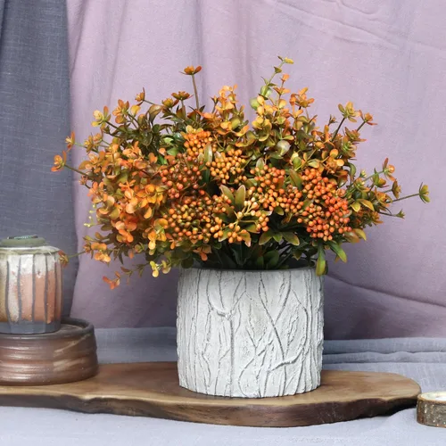 Miniatura 3 de 6 paquetes de flores artificiales de otoño, decoraciones de otoño, hojas verdes, arbustos para Acción de Gracias, hogar, cocina, habitación