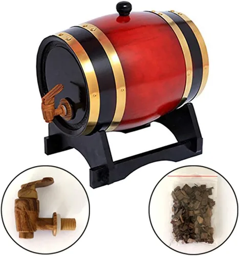 Miniatura 9 de Barril de whisky de 1,5 L, dispensador de barril de vino para el hogar, barriles de envejecimiento de roble para vino, licores, cerveza y licor