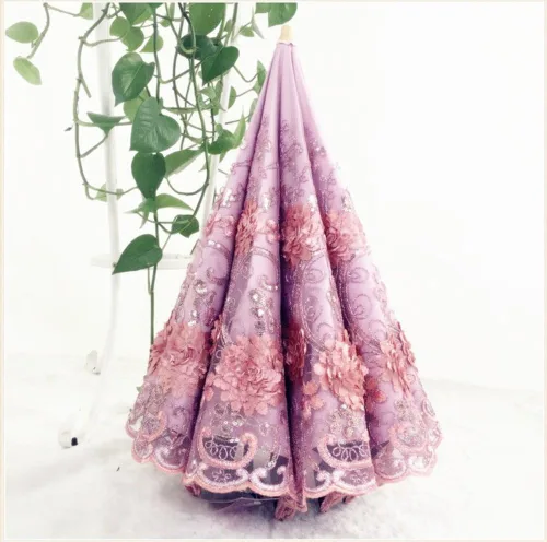 Miniatura 11 de Honeystore Sombrilla bordada con flor 3D plegable UV con encaje clásico