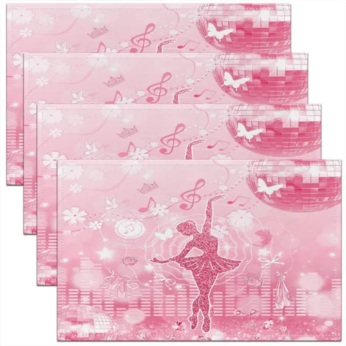 Miniatura 32 de jejeloiu Juego de 4 manteles individuales decorativos de hongos de 18 x 12 pulgadas, manteles individuales de mesa con diseño de hongos de dibujos