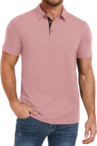 Miniatura 13 de PEGENO Camisetas Polo para Hombre de Manga Corta Camisetas de Golf de Algodón Casual Camisetas Polo de Rendimiento para Hombre