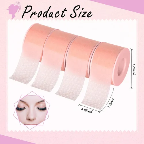 Miniatura 2 de Nuanchu 4 rollos de cinta de pestañas para extensiones de pestañas, transpirable, para extensiones de pestañas microporosas, 0.98 pulgadas x 3.9