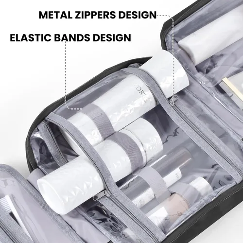 Miniatura 6 de JOMOLA Neceser colgante para hombres y mujeres, bolsa de maquillaje de viaje resistente al agua, bolsa organizadora de artículos de tocador de viaje